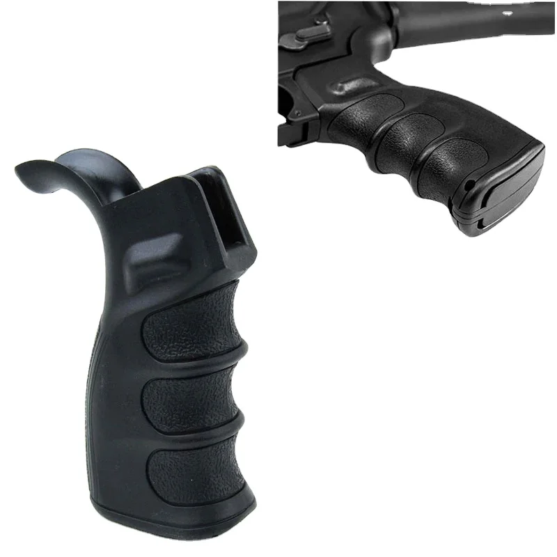 

Black Tactical Ergonomic Finger Groves For 223 5.56 Pistol Grip Motor Grip Storage Handle Bar Handshakes