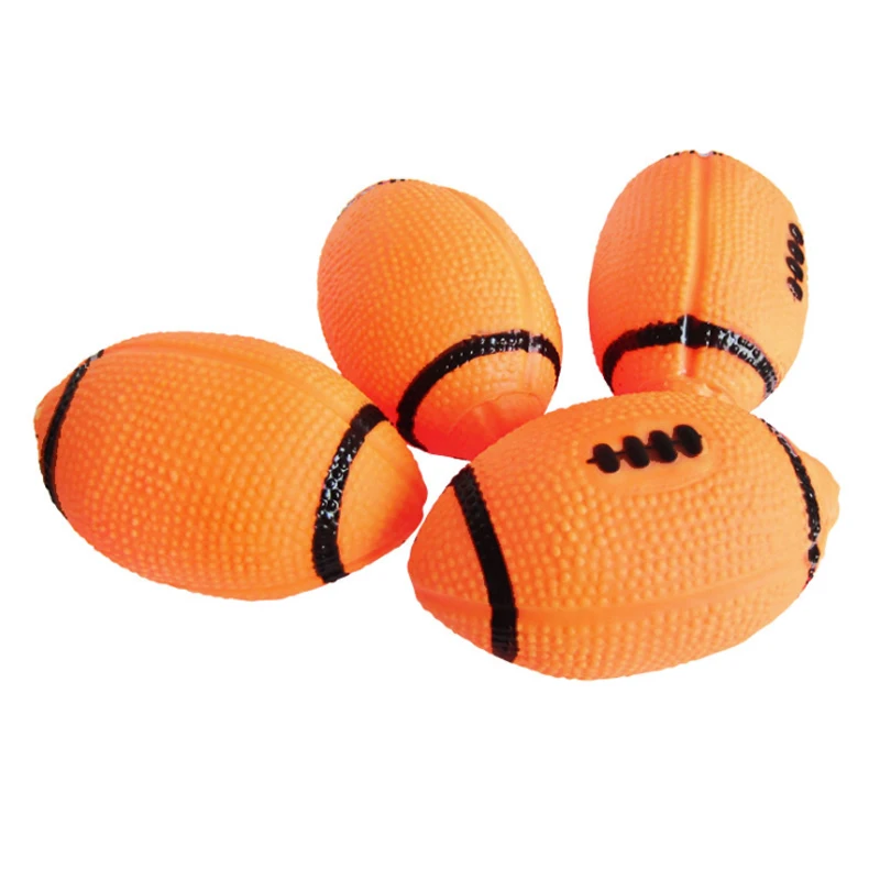 

Wholesale Natural Durable Enamel Vocal Interactive Pet Chew Squeaky Rugby Dog Ball Toys Dog Training Ball Toy