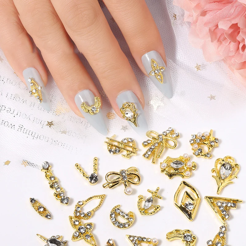 

Hot Nail Zircon Ornament Angel Ring Micro Zirconium 3D Butterfly Metal Nail Art Zircon Decorations