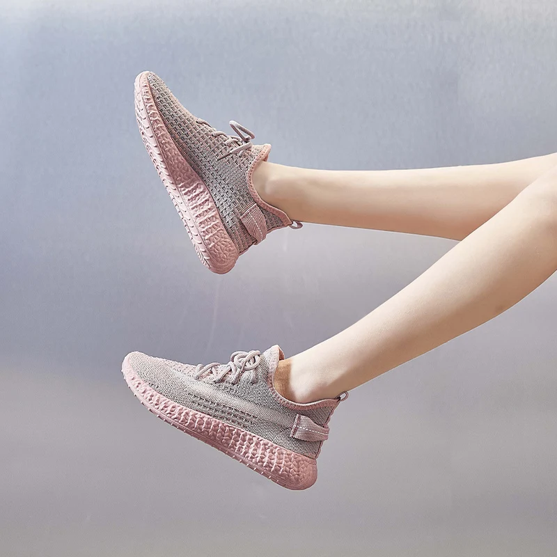 

Wholesale New Arrival Breathable Light Casual Sports Flats Shoes Women Sneakers, Optional