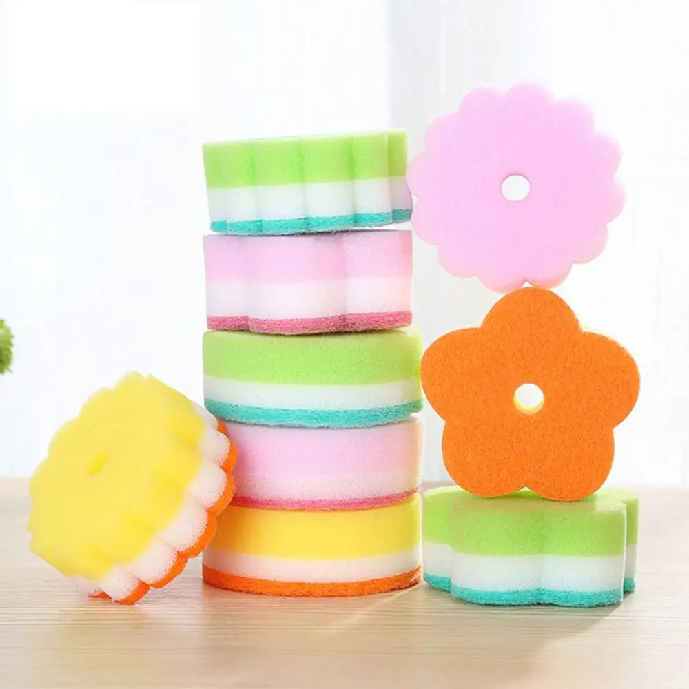 

5Pcs Random Color Multifunction Sponge Brush Cleaner Dish washing Kitchen Bathroom Cleaning Sponge
