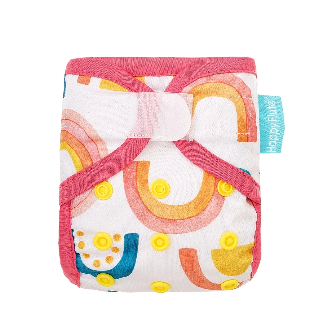 

Happy flute Snap or hook&loop Cloth Newborn Diaper Cover Colorful pattern Tiny Nappy Cover