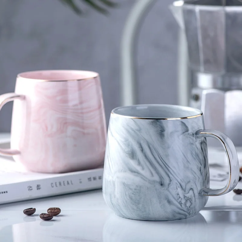 

Wholesale factory price 11 Oz marble Plain Ceramic Cup Tea Coffee Sublimation pink Mugs