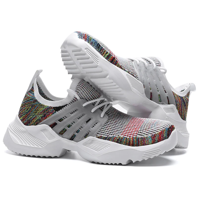 

High Quality Light Weight Running Tennis Mesh Sneakers Outdoor Sport Casual Athletic Men Shoes, Black/white/red