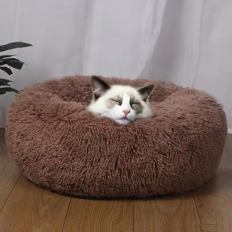 

Amazon Hot Style Plush Round Dog Bed Dog Cat Kennel Pet Sleeping Bed