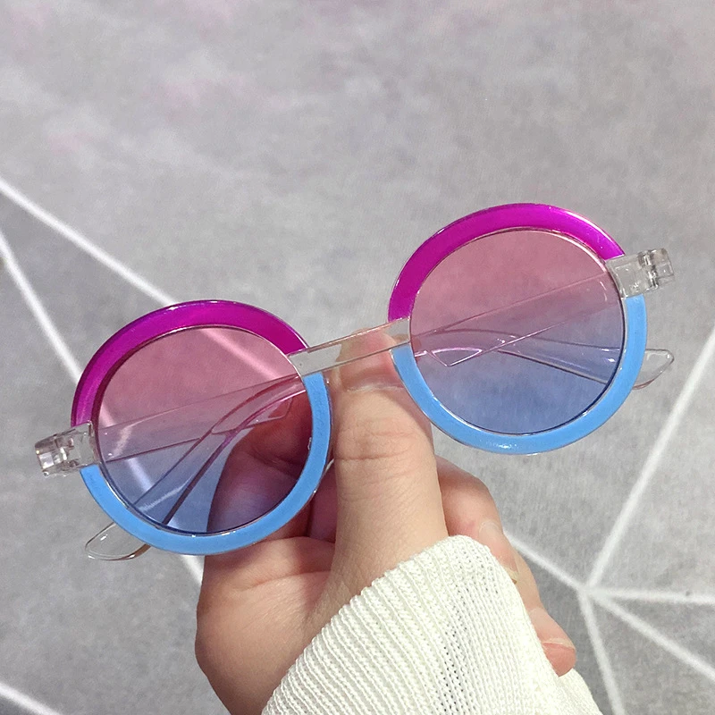 

Lucky Fashion Jelly Color Round Frame Kids Sunglasses Children Cute Sunglasses Girls Boys Shades