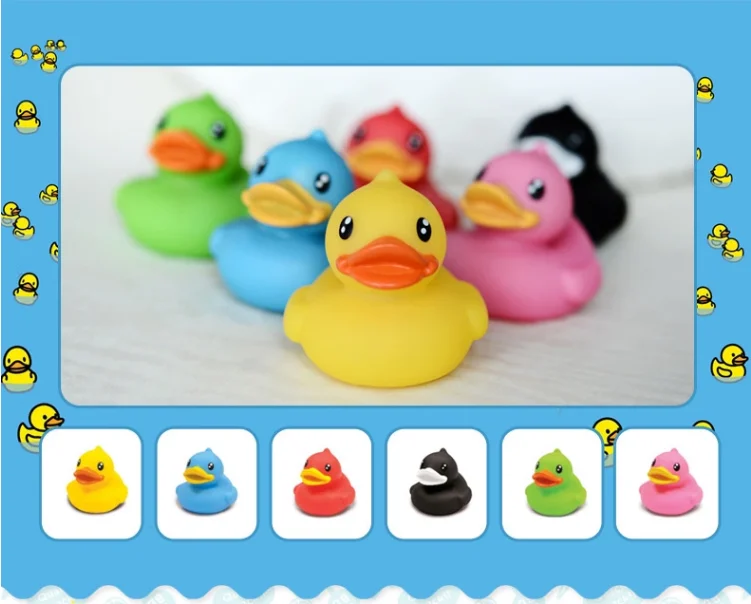Wholesale Floating Weighted Ducks Swimming Race Rubber Bath Duck Toy