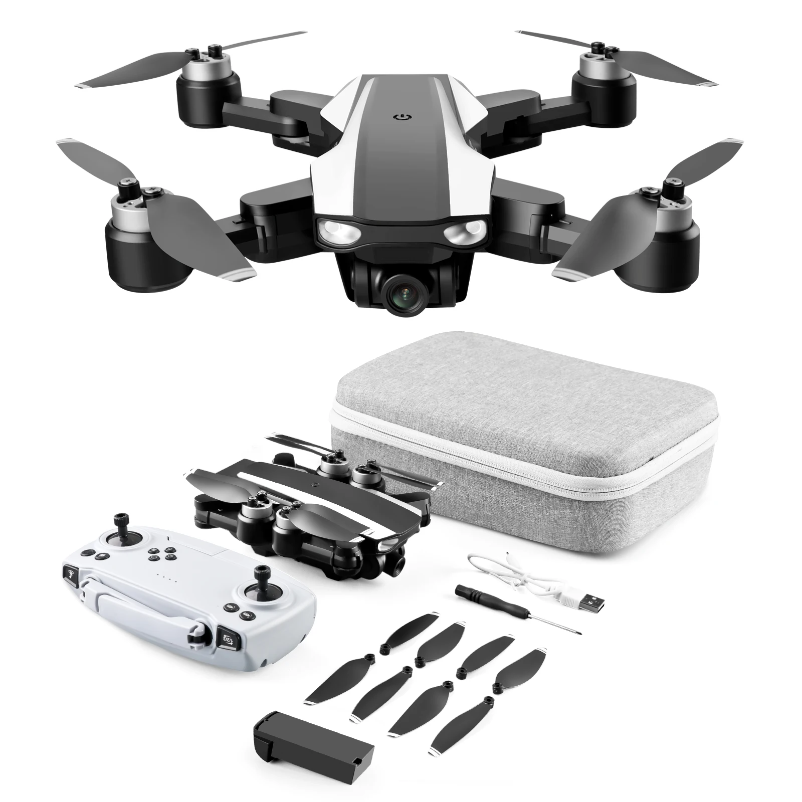 

2021 Amazon hot sale S105 Mini RC Folding Quadcopter GPS drone with camera 6k/4k HD mini drones toys Smart follow Selfie drone, Black
