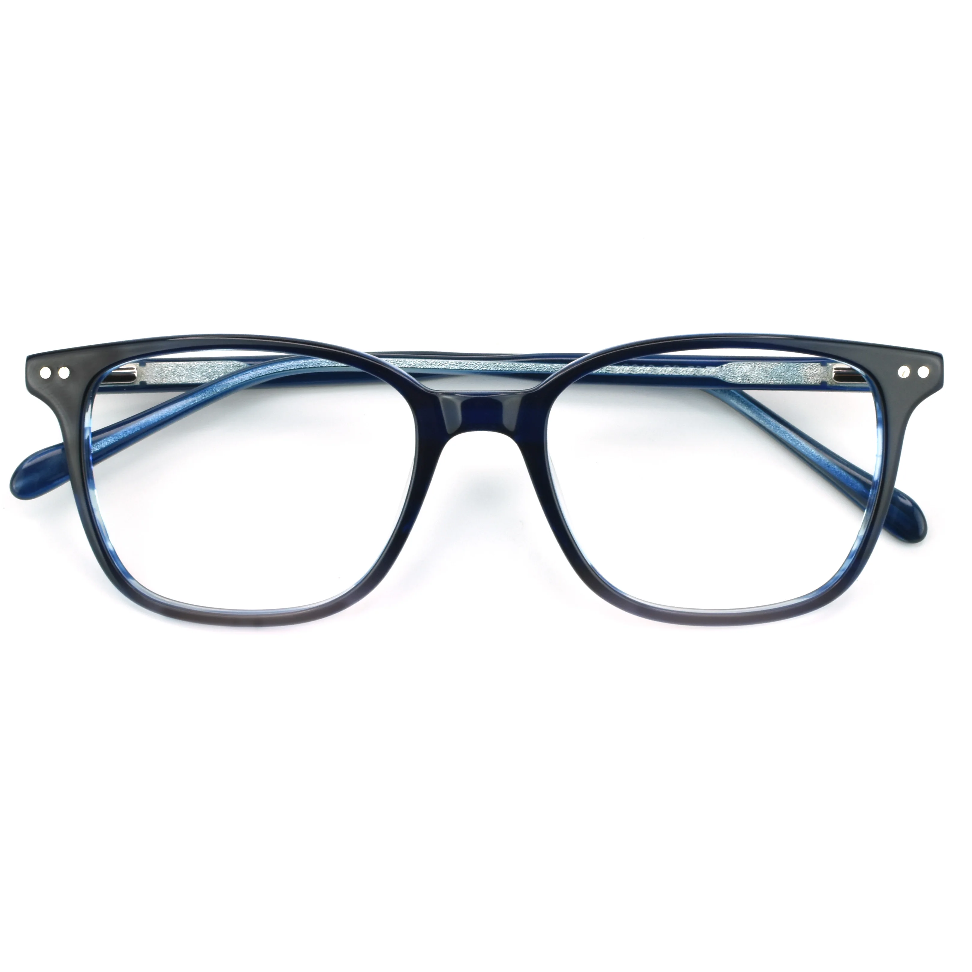 

High Quality Fashion Flat Mirror Square Gloss Students Optical Acetate Frame Glasses, 2 colors