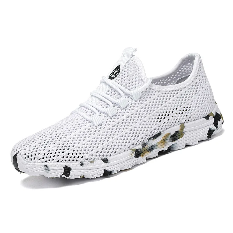 

Summer Hollow Breathable Flying Woven Sports Shoes Camouflage Bottom Explosion Couple Shoes, 3 colors