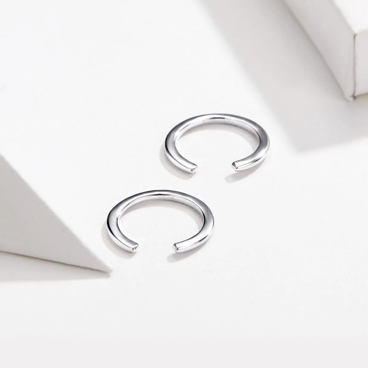 

925 Sterling Silver Simple Ear Clip Hoop Earrings