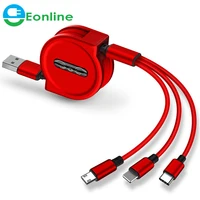 

Eonline 2.5A 120cm 3 In 1 USB Charge Cable for Phone USB & USB C Cable Retractable Portable Charging Cable For X 8 Samsung S9
