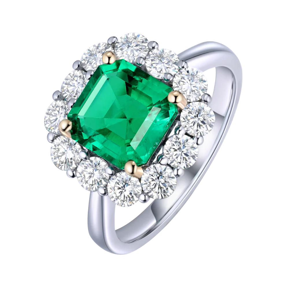 

Anster 9K Carat gold 2.03ct Lab grown Emerald Vogue Jewelry Wedding Rings Prices, Green