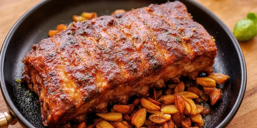 Perfectly cooked pork ribs in the oven