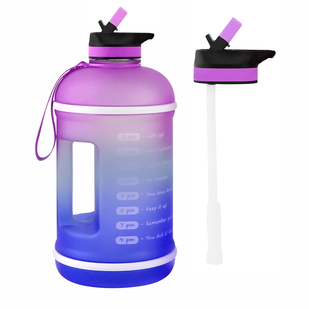 

Trending products 2020 new arrivals gym half a gallon water bottle with handle, Matt duotone color