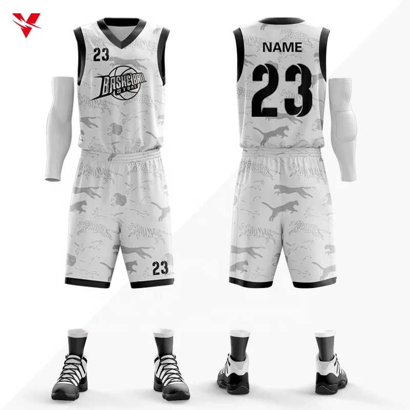 

Wholesale Custom Adult Male Blank Sublimation Cartoon Basketball Wear Youth College Team Basketball Jerseys Set For Mens Q7701