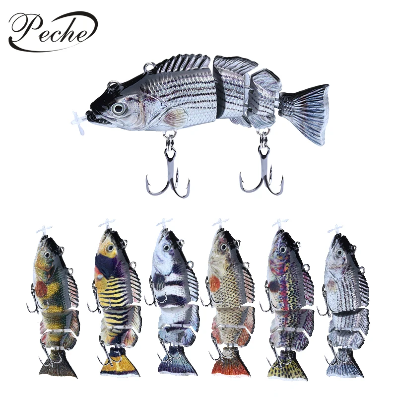 

Peche Isca Artificial Fishing Lure Electric 4 Jointed Swimming Bait Sahte Yem 26g/9.5cm Automatic LED Multi Section Swimbait, 6 colors as showed