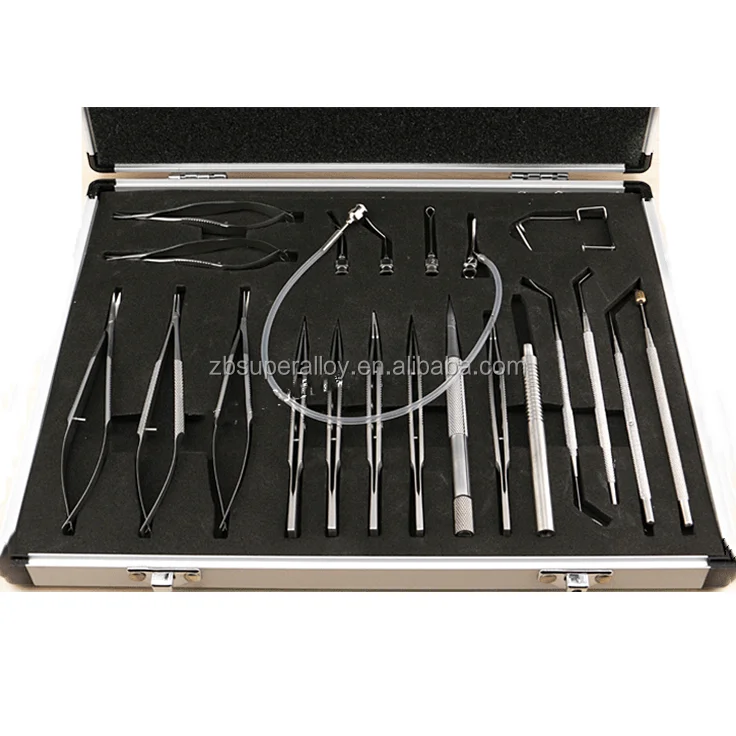 21pcs Stainless Steel Cataract Surgery Set Surgical Cataract Kit For Intraocular Lens