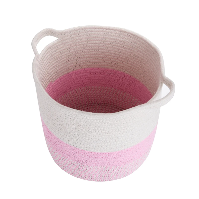 

Fashionable High Quality Handwoven Laundry Storage Cotton Round Storage Basket