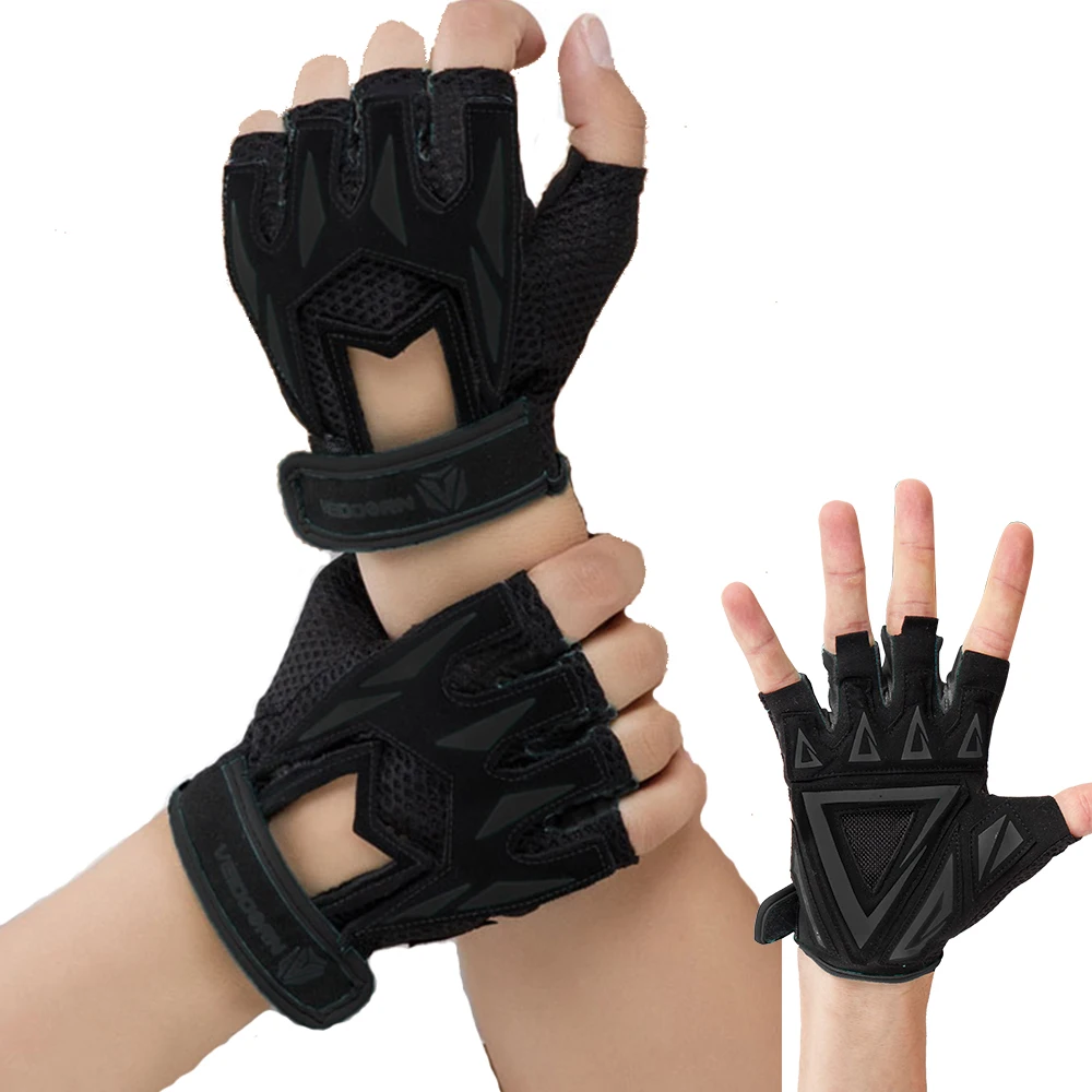

Anti Slip Breathable Workout Gym Gloves for Fitness Sports Weight Lifting, Black,green