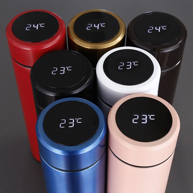 

Wholesale 500ml Smart Water Bottle Temperature Show With Water Bottle drinking water bottle insulated flask thermos, Customized color