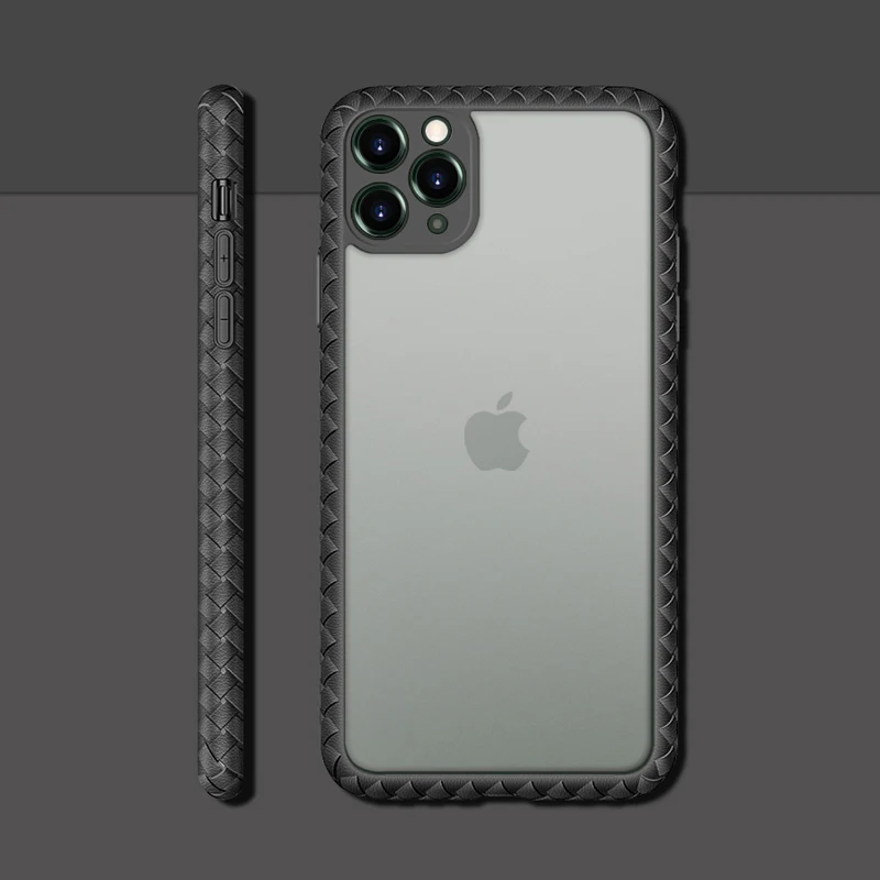 

Newest Design Woven Pattern TPU + PC Phone Case For iPhone 11 Cellphone Case Transparent PC Mobile Phone Cover For P40 PRO