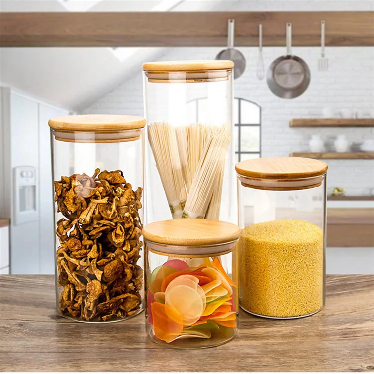 

450Ml Glass Storage Jar With Lid With Silicon Sealing Ring Flour Sugar Container Tea Coffee Canister Coffee Bean Jar