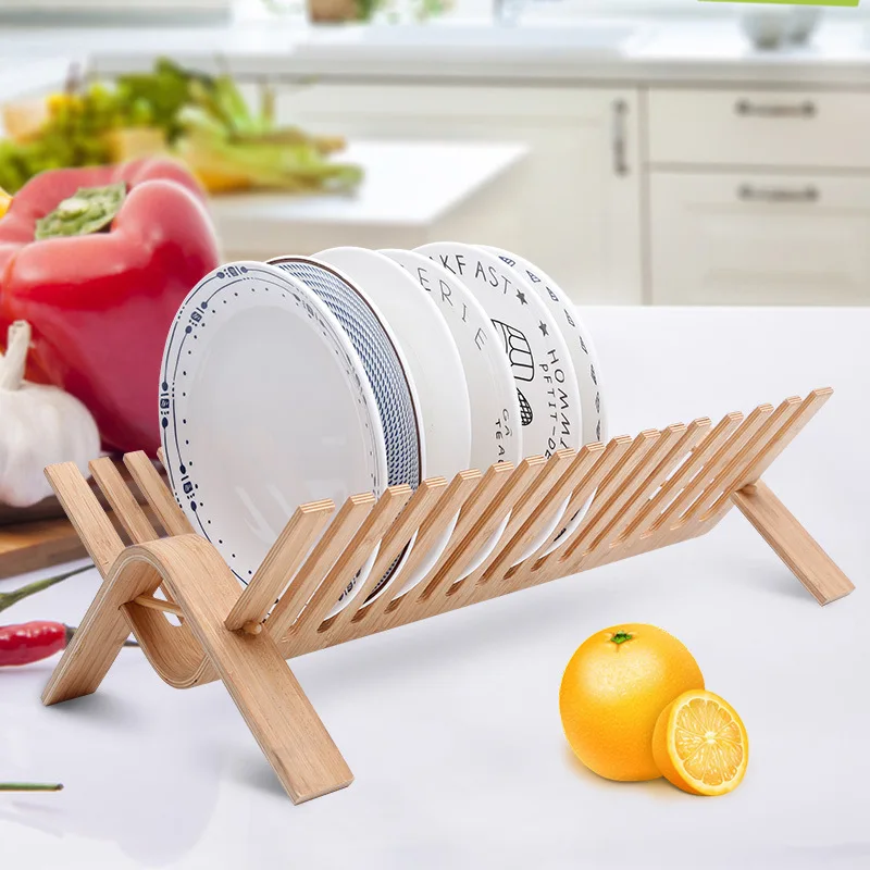 

Factory direct high-end dish rack drain rack wooden dish storage rack for kitchen storage