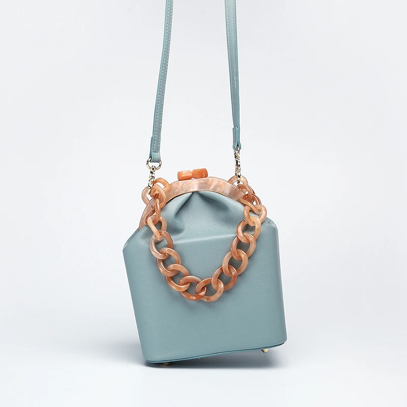 

Women Box Bag Handbag Luxury Designer 2021 Acrylic Thick Chain Clip Bucket Bags Women Famous Brands Purses And Handbag For Girls, White,black,blue,leopard,green,apricot