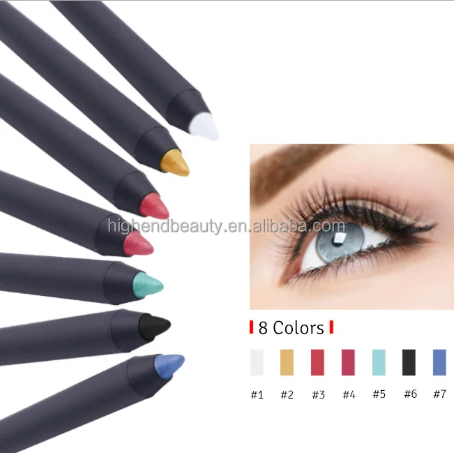 

Waterproof shimmer crayon eye liner Private Label 7 color Creamy Eyeliner pencil, 7 colors