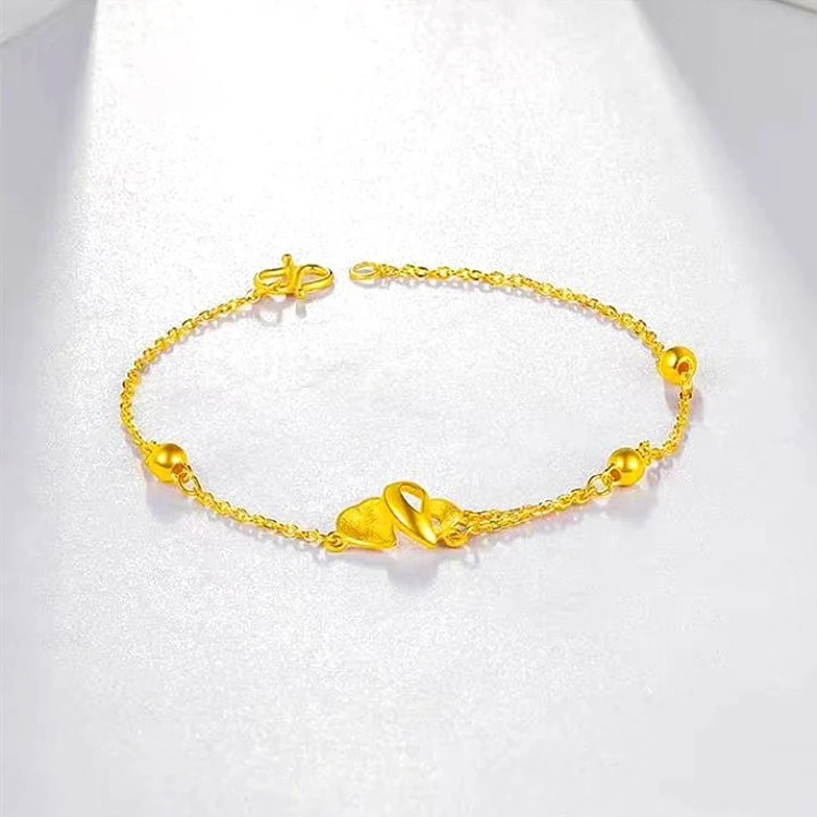 

Gold Plated Crown Love Shape Bracelet Exquisite Craftsmanship Gold Love Crown Bracelet Ladies Jewelry