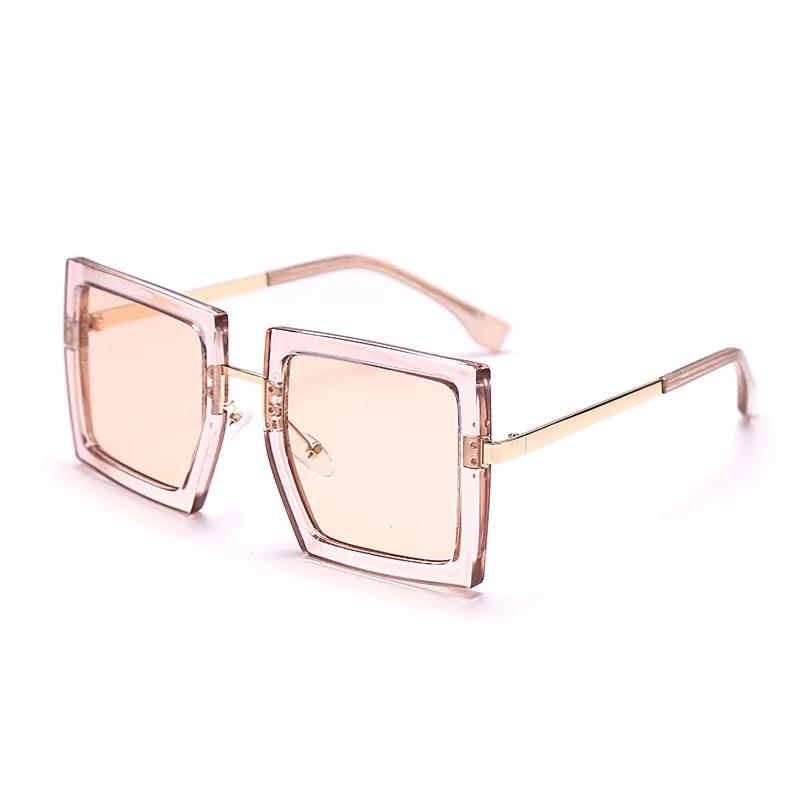 

New Men And Women Trendy Retro Fashion Metal Square Frame Oversized Sunglasses
