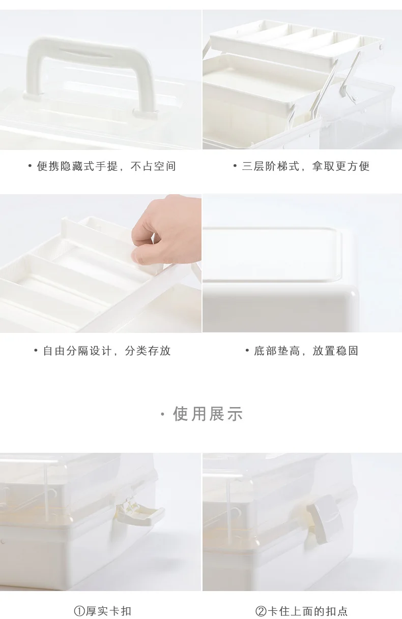 wholesale Portable household medical products Plastic First Aid Box plastic case -Empty Emergency medicine box