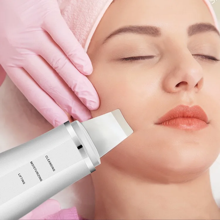 

Skin Spatula Blackhead Remover Pore Cleaner USB Rechargeable Skin Scrubber Face Lifting beauty equipment, Silver
