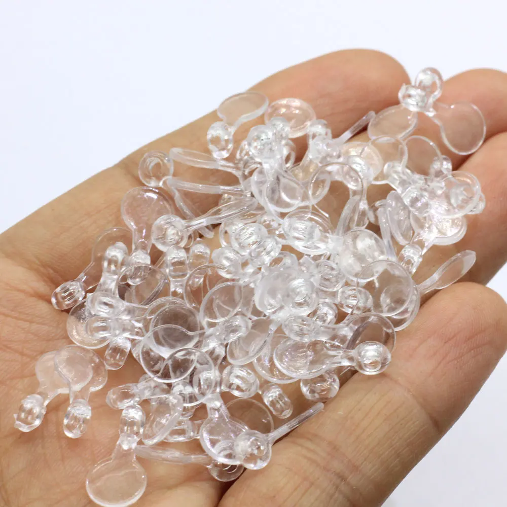 

7*15mm Clear Plastic Earring Hooks Crafts Charms Pendants Plastic Holder Backs DIY 1000pcs/bag