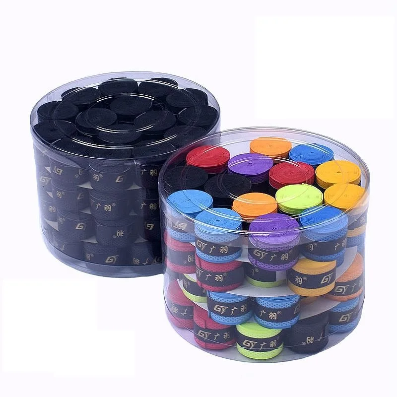 

60 Pcs Racket Grip Anti Slip Super Absorbent Tennis Overgrip Perforated Badminton Overgrips, Total 7 colors