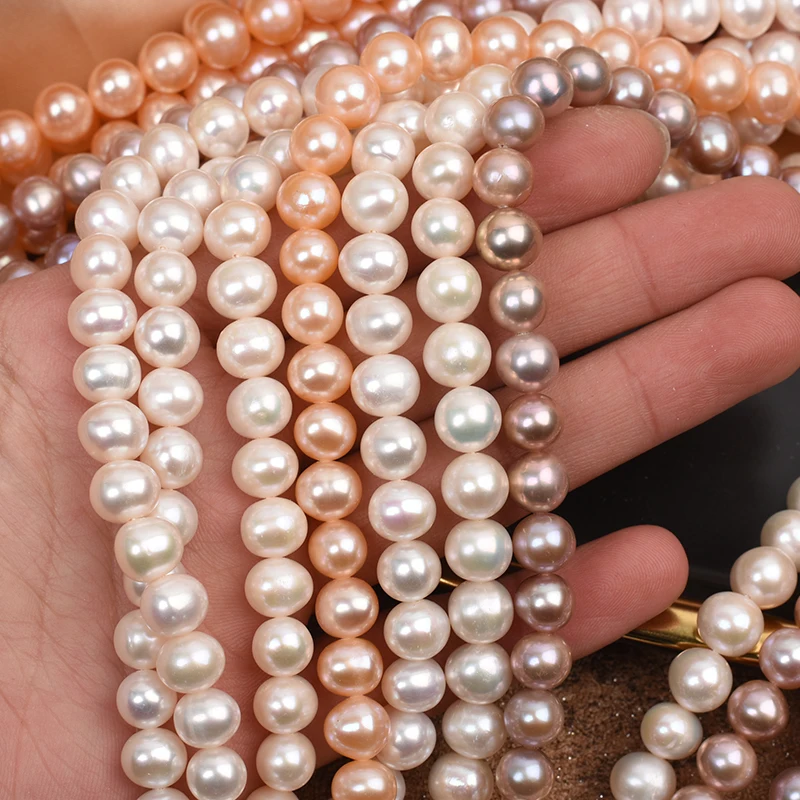 

8mm Near Round Natural Freshwater Pearl Semi-Finished Pearl Beads For Necklace Bracelet Jewelry Making