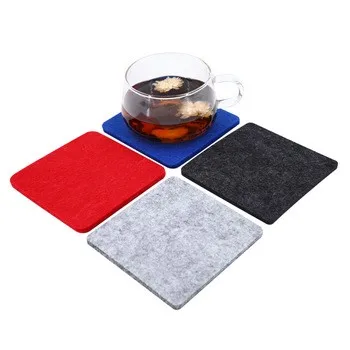 

Wholesale Absorbent Glass Cup Coasters Mat Felt Table Drink Coaster, Gray, black,red and custom