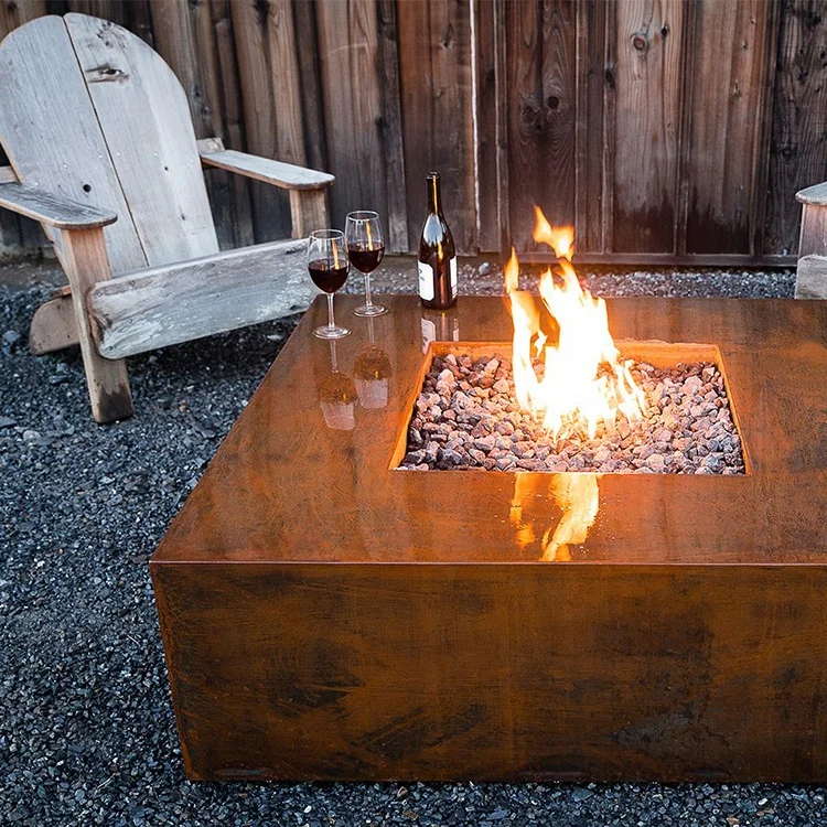 

Outdoor table top camping corten steel metal brazier fire pit