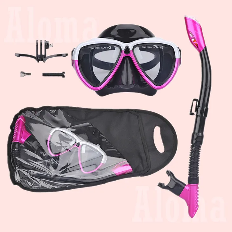 

underwater sport silicone skirt head strap free diving mask and snorkel set