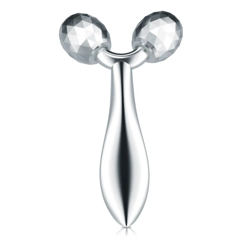 

new upgrade zinc alloy shape diamond facial beauty massager 3d Massage Roller, Silver