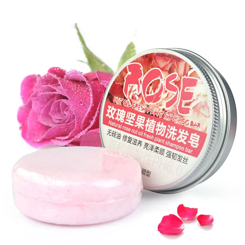 

OEM Private Label Handmade Hair Herbal Soap Rose Oil Control Nourishing Shining Hair Rose Shampoo Soap