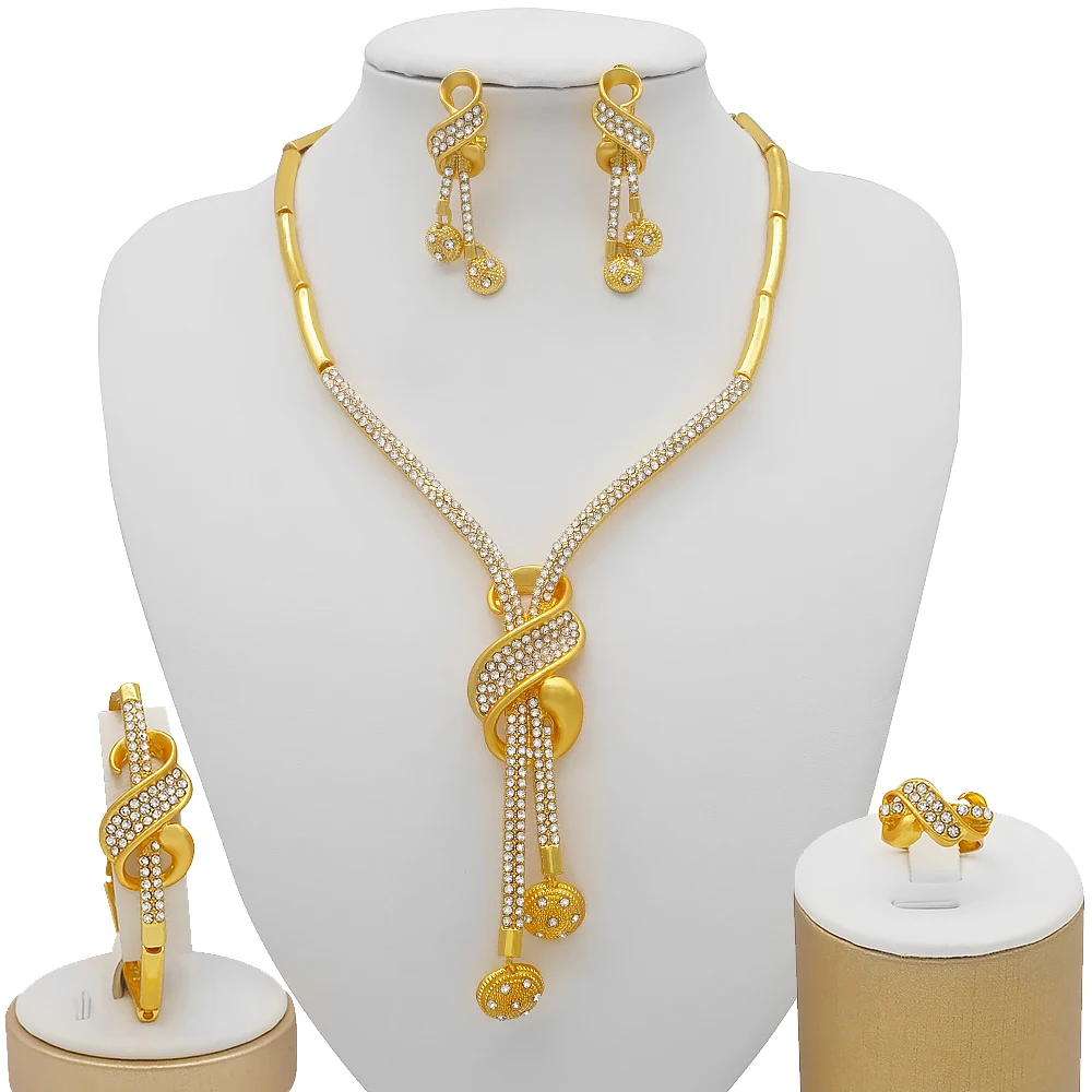 

gold plated jewelry necklace set women jewelry sets for party BJ860, Picture shows