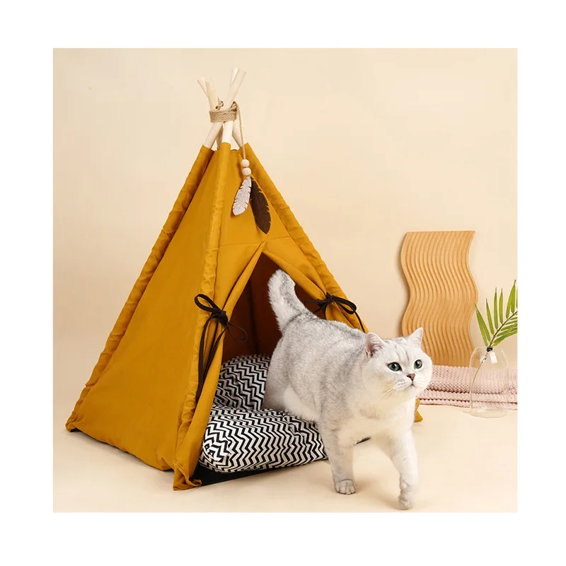 

Amazon hot sale comfortable soft pet teepee fashion design soft easy cleaning cat teepee tent