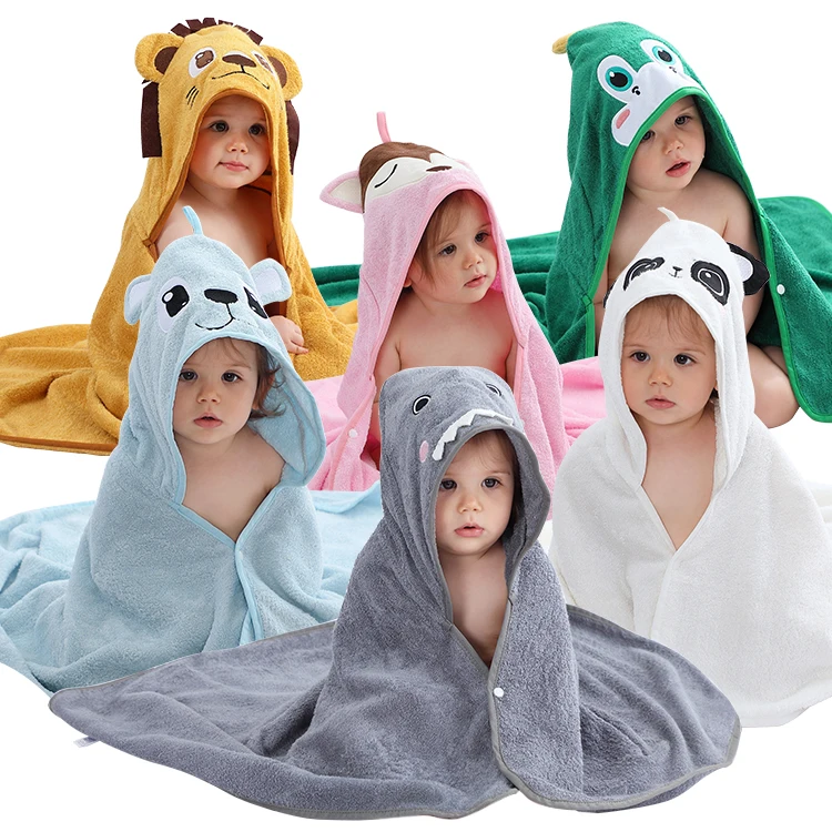 

Michley Boys' Cartoon Breathable Animal Bath Towel Children's Bamboo Fiber Wearable Baby Girl Blanket Children's Towel