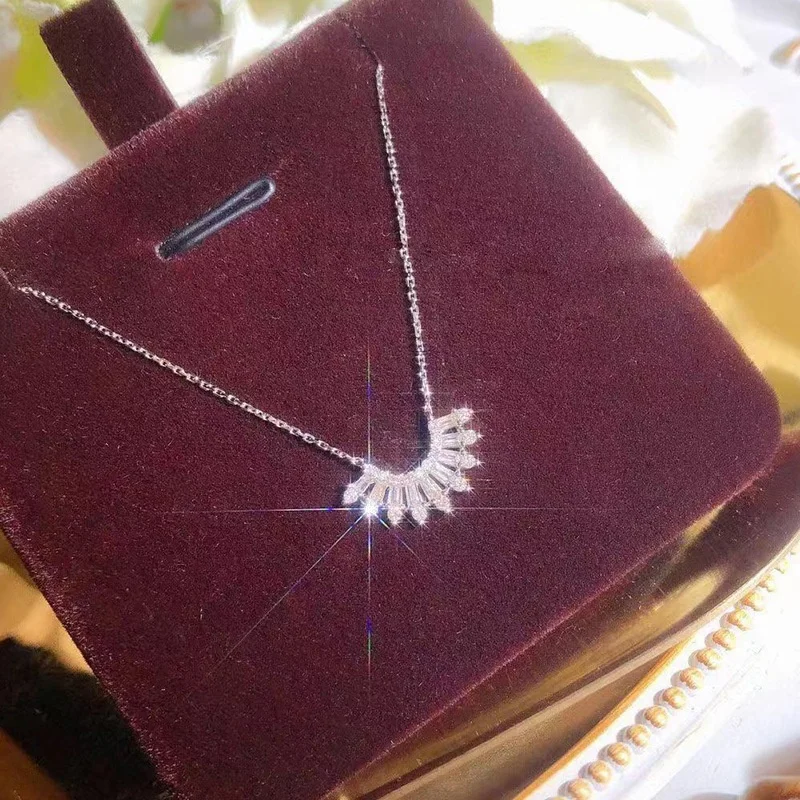 

New Simple and Shiny Zircon Tassel Pendant Necklace Korean Temperament Women's Jewelry Wedding Bridal Gift, Customized color