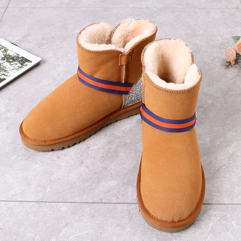 

custom fur snow winter boots flat women boots winter for women, Customized color