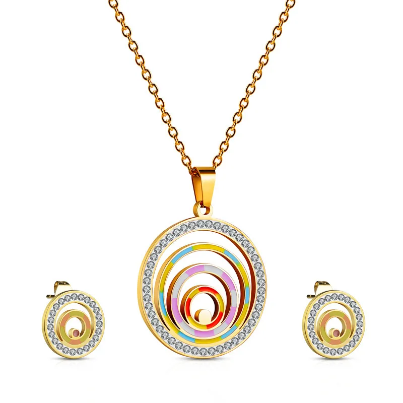 

Women's Jewelry Set Necklace Earrings Ladies Rose Gold Earrings Jewelry