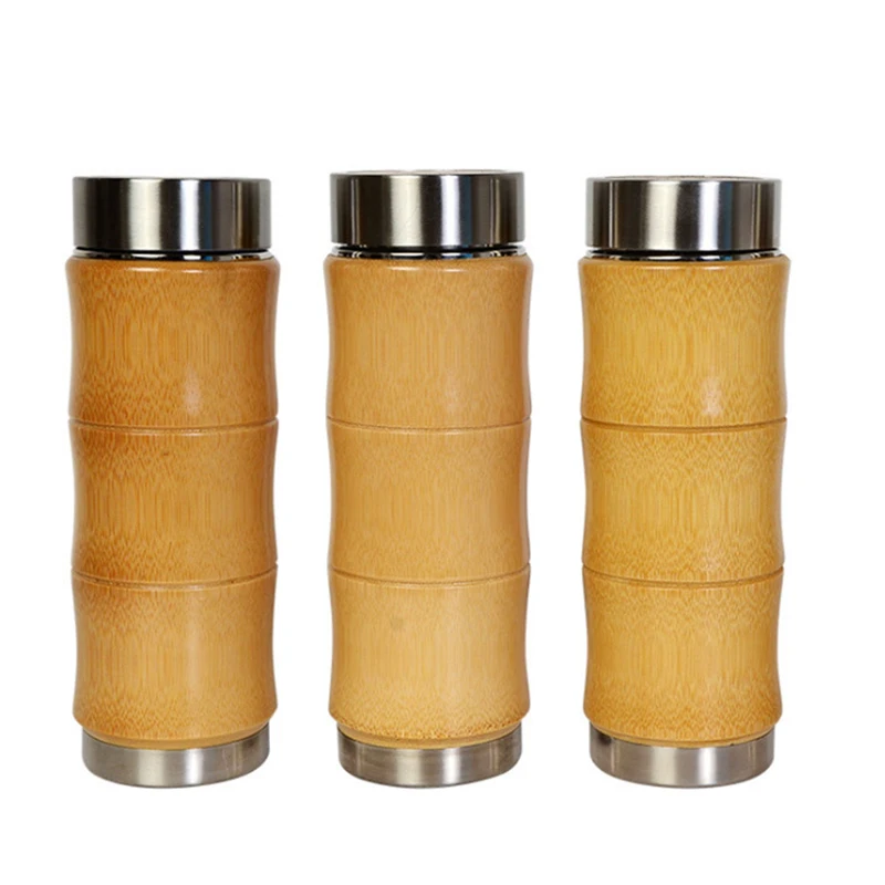 

Temperature Display 450ml Vacuum Insulated Flask Tea Infuser Smart Bamboo Tumbler Thermos Water Bottle with Strainer