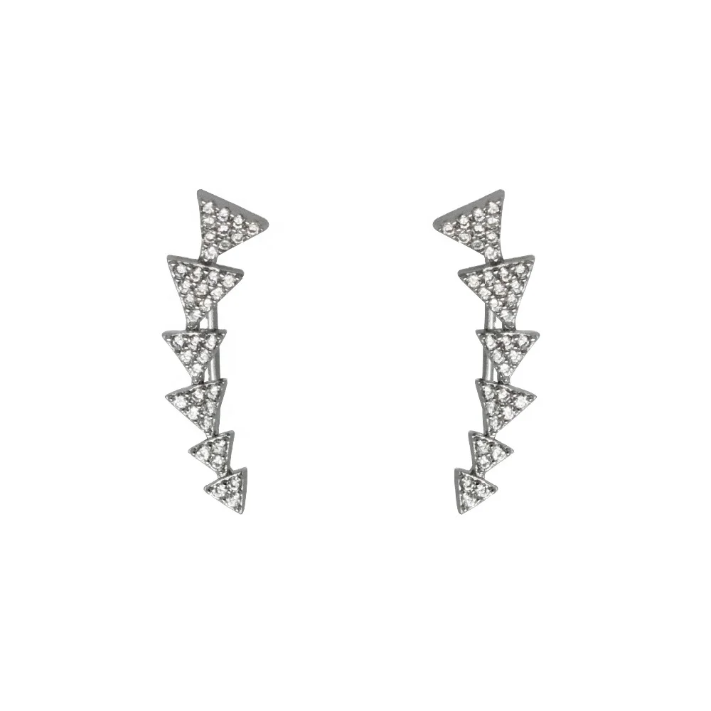 

Chic 925 Sterling Silver Triangle Ear Climber Earring For lady, White